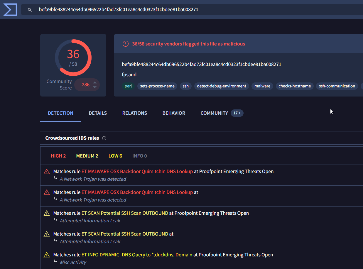 FruitFly Virustotal