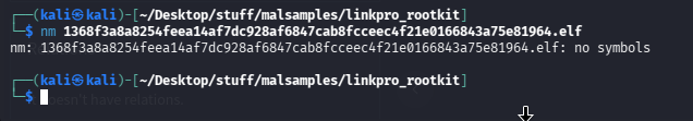 Kali LinkPro Rootkit No Symbols